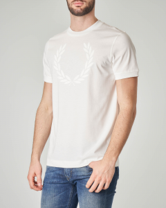 T-shirt bianca con logo in rilievo