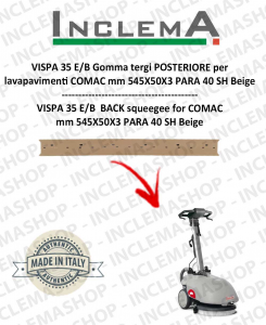 VISPA 35 E/B Back Squeegee Rubber for Scrubber Dryer COMAC 