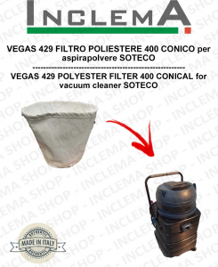 VEGAS 429 filtre en polyester 440 conique pour Aspirateur SOTECO