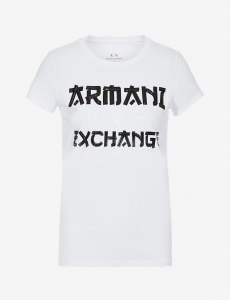 T-shirt donna ARMANI EXCHANGE con stampa a contrasto