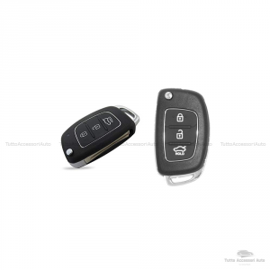 Scocca Guscio E Lama Di Ricambio Chiave Telecomando 3 Tasti Auto Hyundai I20 I30 I40 Ix20 Ix35 Ix45 Ix55 Tucson Santa Fe Elantra Accent Tasto Portabagagli Hold + Batteria Cr2032