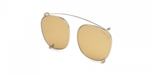 Tom Ford - Clip-on Aggiuntivo per Occhiale Unisex, Rose Gold/Brown Mirror Shaded FT5495 28E  C49