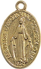 Medaglia Madonna Miracolosa metallo dorato media
