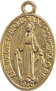 Medaglia Madonna Miracolosa metallo dorato grande