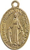 Medaglia Madonna Miracolosa metallo dorato piccola