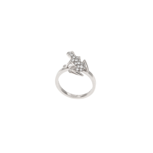 Kissing Frog ring in white gold and diamonds