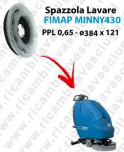 Cleaning Brush for scrubber dryer FIMAP MINNY 430. Model: PPL 0,65  ⌀384 X 121