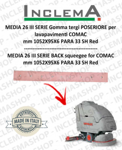 MEDIA 26 III SERIE Back Squeegee Rubber for Scrubber Dryer COMAC