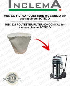 MEC 629 polyester filter 440 conical for vacuum cleaner SOTECO