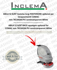 ABILA 2010 52 B/BT gomma tergi arrière optional pour Autolaveuse COMAC Old Alluminiumsq. till s/n 111011125