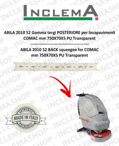 ABILA 2010 52 Gomma tergi arrière pour Autolaveuse COMAC Plastic sq. from 111011126