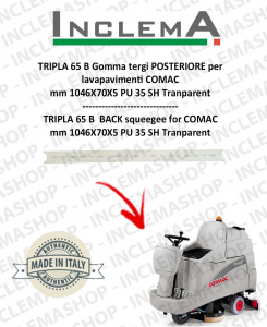 TRIPLA 65 B Gomma tergi arrière pour Autolaveuse COMAC (tergi da 926mm)