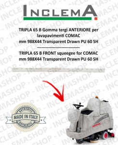 TRIPLA 65 B Gomma tergi avant pour Autolaveuse COMAC (tergi da 926mm)