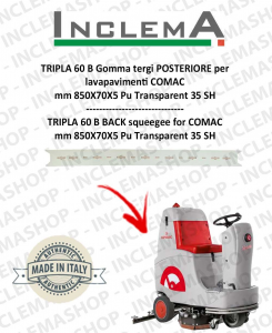 TRIPLA 60 B Gomma tergi arrière pour Autolaveuse COMAC 