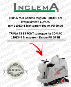 TRIPLA 75 B Gomma tergi avant pour Autolaveuse COMAC (tergi da 1085 mm)