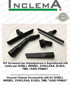 Wet & Dry kit accessories for vacuum cleaner ø36 valid for GHIBLI , WIRBEL, TMB , ELSEA, TASKI PRIMAT