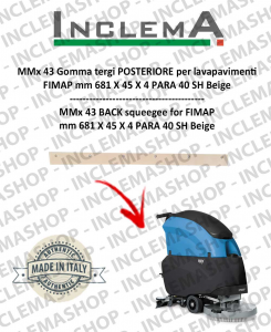 MMx 43 Gomma tergi arrière pour Autolaveuse FIMAP (till s/n 211012836)