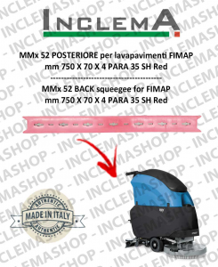 MMx 52 Gomma tergi arrière pour Autolaveuse FIMAP (From s/n 211014837)