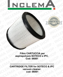 Cartridge Filter for vacuum cleaner SOTECO e IPC Cod: 06061