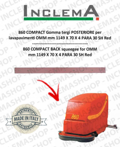 860 COMPACT Back Squeegee Rubber for scrubber dryer OMM