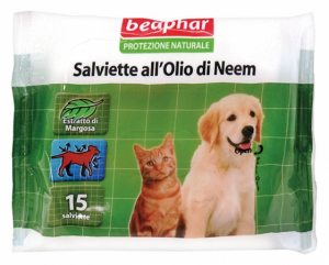 Beaphar Protezione Naturale 
 Salviettine antiparassatarie all'olio di Neem per Cani e Gatti