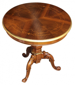 Tavolino rotondo con dettagli oro diametro 60