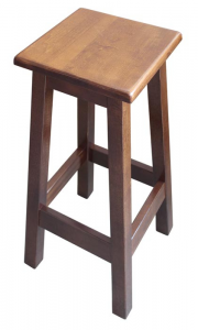 Sgabello in legno massello seduta quadrata