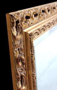 Specchiera rettangolare foglia oro classica