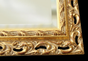 Specchiera rettangolare foglia oro classica