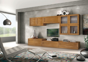 Mobili porta TV moderni girevoli Verona - Design in cristallo e legno