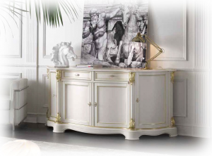 Credenza stile classic white and gold