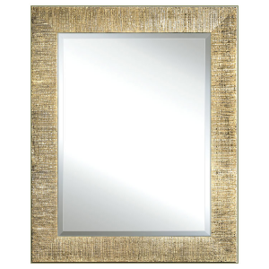 Specchio di Stile Classico Sagomato con Cornice Foglia Oro