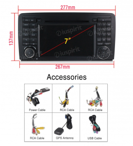 ANDROID 10 autoradio 2 DIN navigatore per Mercedes classe R W251 R280 R300 R320 R350 R500 R63 AMG 2006-2012 GPS DVD WI-FI Bluetooth MirrorLink 