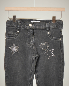 Jeans grigio con applicazioni 4-7 anni