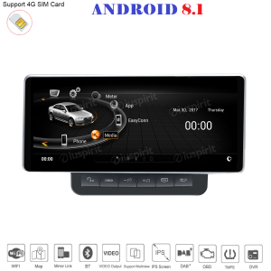 ANDROID 10.25 pollici navigatore per Audi Q7 2010-2015 GPS WI-FI Bluetooth MirrorLink 2GB RAM 32GB ROM 4G LTE