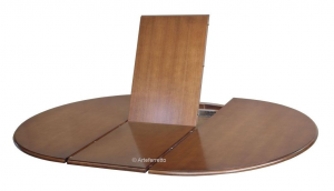 Tavolo ovale bicolore intarsiato 160-210 cm
