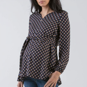 Attesa Maternity Maglia allattamento con stampa geometrica