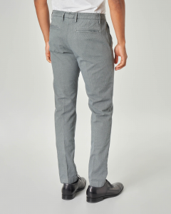 Pantalone chino grigio micro-fantasia con una pinces