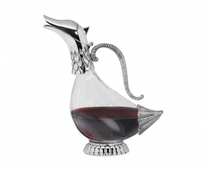 Decanter Vino Fagiano in vetro Argentato argento 900ml