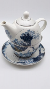 Teiera monoporzione con tazza e piattino in ceramica, vendita online | GIOIELLERIA BRUNI Imperia