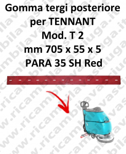 T2 GOMMA TERGI posteriore PARA rossa per lavapavimenti TENNANT - 35 SH