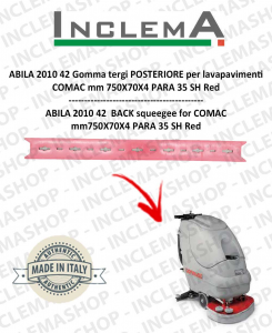 ABILA 42 Gomma tergi POSTERIORE per lavapavimenti COMAC Plastic sq. from 111011126