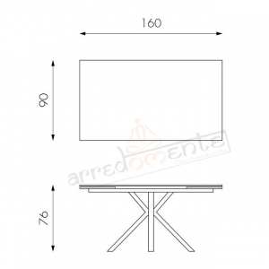 TAVOLO ALLUNGABILE CERAMICA 1 160/240x90