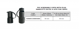 Manicotto in PVC a vite con tappo Ø 50 per lavapavimenti - Cod: TU0005330005000