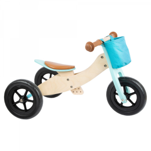 Triciclo in legno senza pedali Trike Maxi 2 in 1 turchese Small Foot Legler