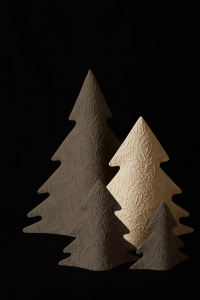 Albero di Natale Moderno Avorio in Gres Porcellanato cm 30
