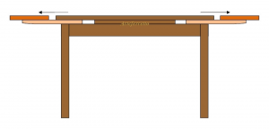 Mesa rectangular extensible con extensiones debajo de tablero 140 - 220 cm