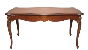 Mesa rectangular estilo clásico patas moldeadas 166-246 cm
