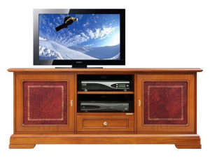 Mueble tv combinado madera piel de artesanado