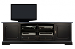 Mueble tv acabado negro para salón estilo clásico